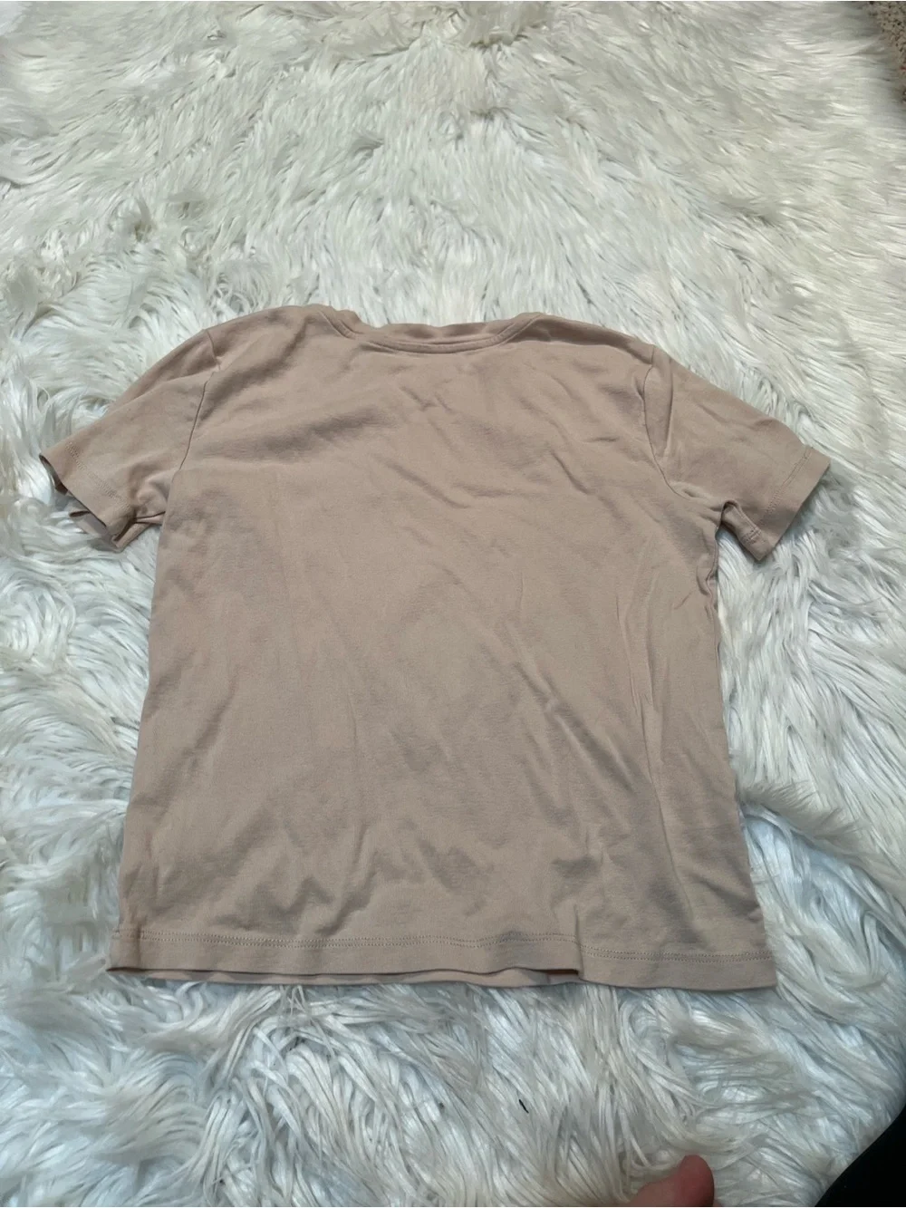 Zara Short Sleeve Crewneck T-Shirt Beige Tan Cotton